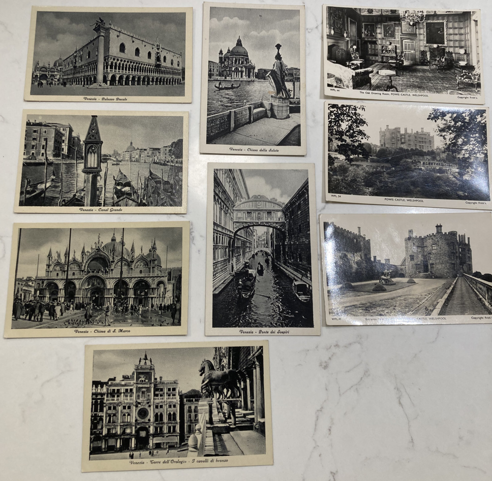 Rare 1943 Italian  & English Views postcards Unused Group x9