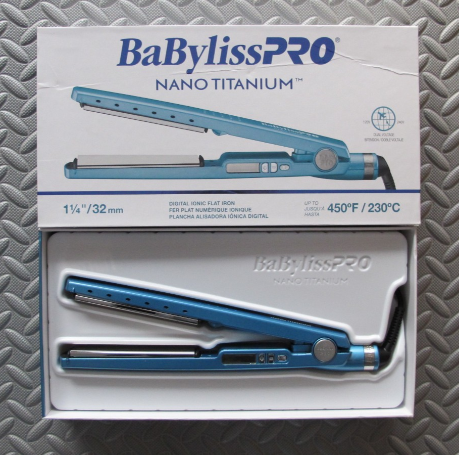 BabylissPRO Nano Titanium Digital Ionic Hair Straightener Flat Iron 1 1/4