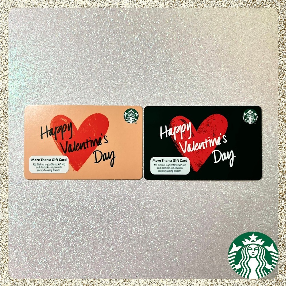 ❤️💚 2026 Starbucks Valentine's Day Gift Cards Set of 2 w/ Mag Strip $0