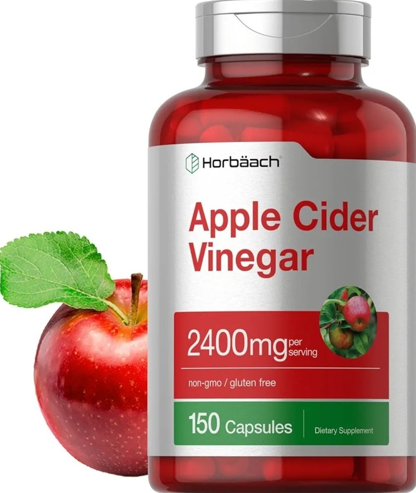 Horbäach Apple Cider Vinegar 2400mg  Non GMO/Gluten Free 150 Capsules