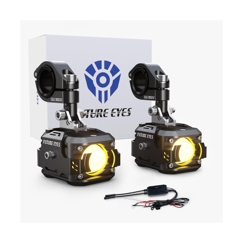 Future Eyes LED Motorcycle Fog Lights, 360° Adjustable Auxiliary Lights, Wa