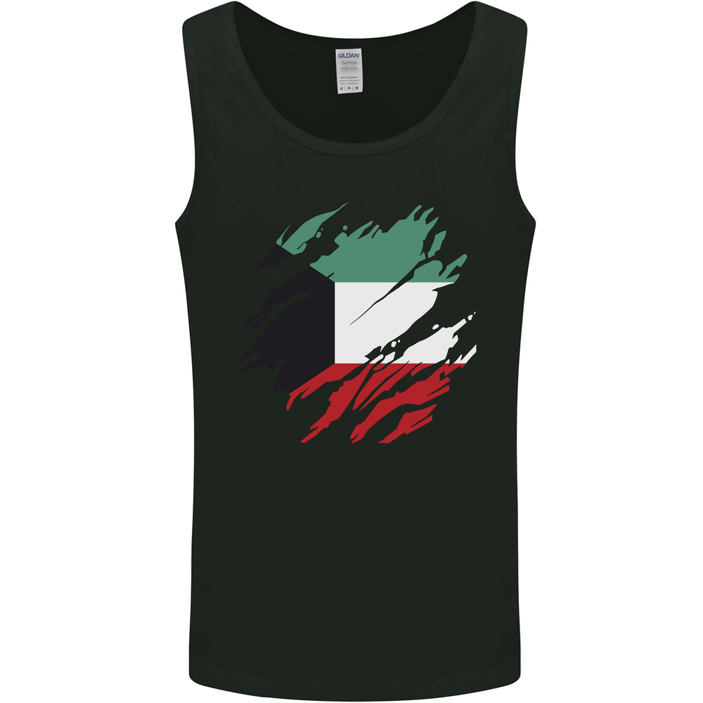 Torn Kuwait Flag Kuwaiti Day Football Mens Vest Tank Top