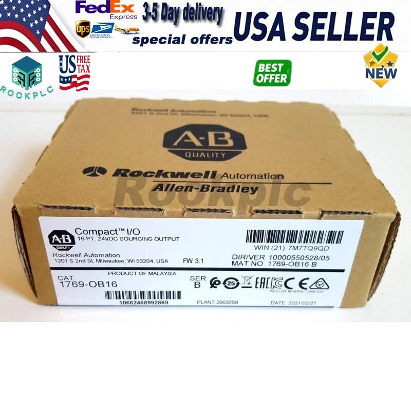 New Allen Bradley 1769-OB16 Output Module CompactLogix 16pt 24VDC US Stock