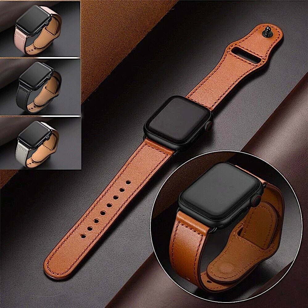 Leather Apple Watch Band For iWatch Series 8 7 6 5 4 38/40/41/42/44/45