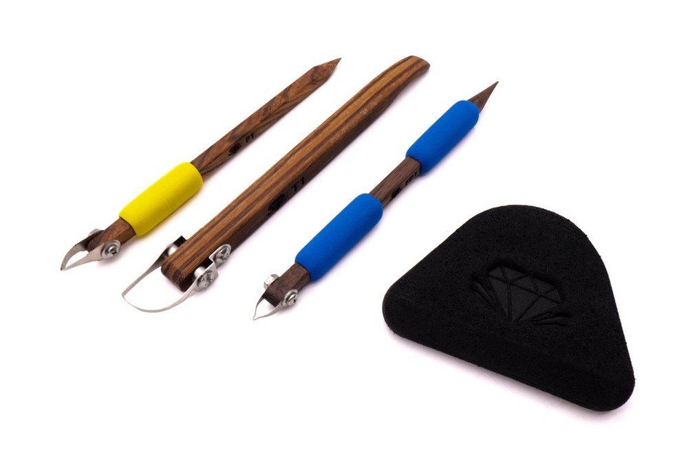 : 4-Pack Pottery Carving, Trimming, Sgraffito, Sponge Set – P1, T1, FP1, SP1 ...