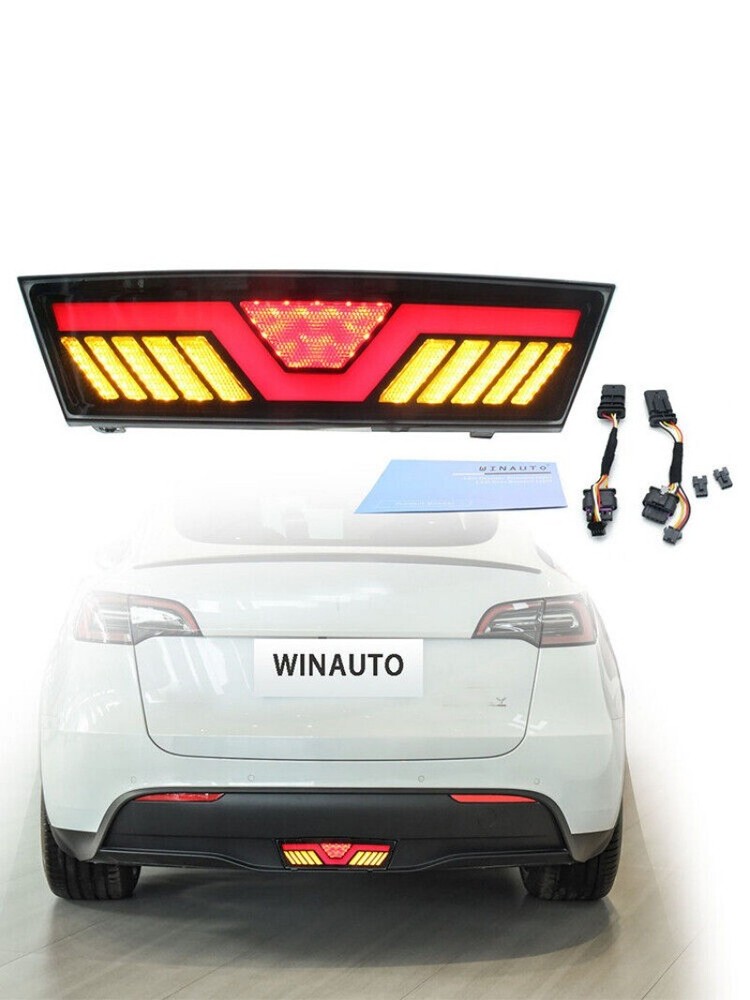 LED Rear Reflector Tail Light Brake Lamp Accessories For Tesla Model Y 2020-2025