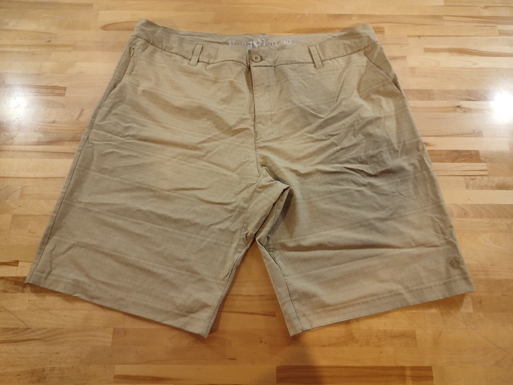 NWOT Hang Ten Men's Hybrid Lightweight Stretch Quick Dry Shorts Tan Size 40