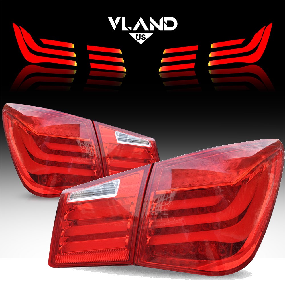 For 2010-2015 Chevrolet Chevy Cruze LED Tail Lights Red Rear Lamps Assembly L+R