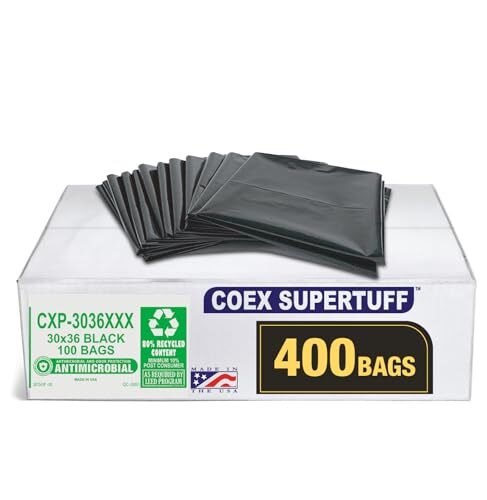 20-30 Gallon 2 MIL (eq) Black Heavy Duty Trash Can Liners - 30