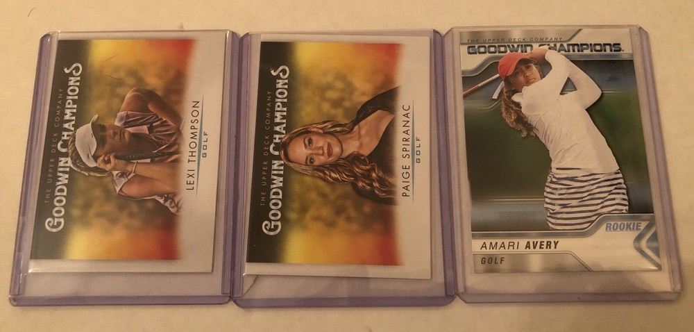 Lot of 3 Female Golf Cards Goodwin  Upper Deck Lexi Thompson Spianac Amari