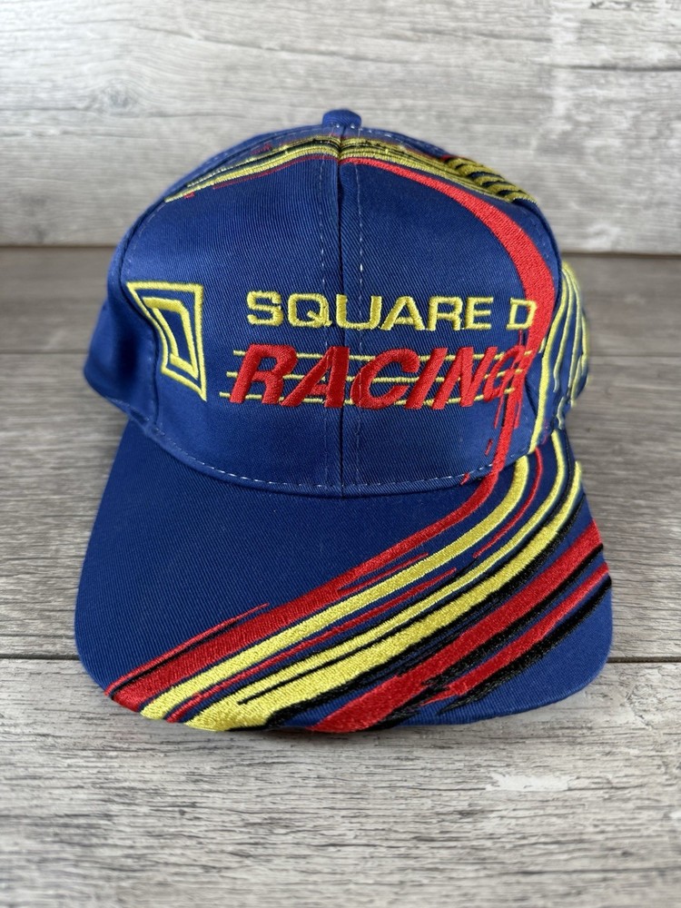 Vintage Kenny Wallace 55 Square D NASCAR Snapback Hat Kudzu Racing Cap