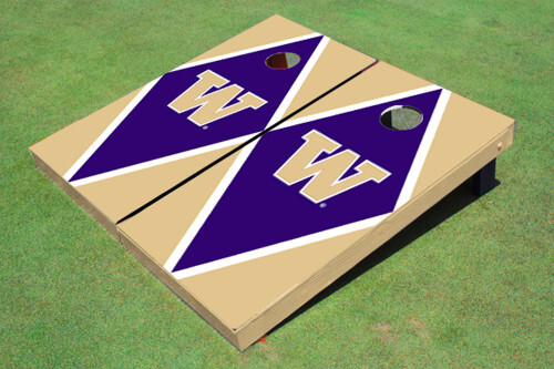 UW W Purple & Gold Diamond Cornhole Board Set