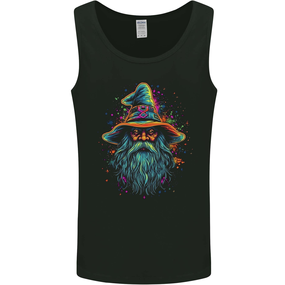 A Trippy Old Fantasy Wizard Mens Vest Tank Top