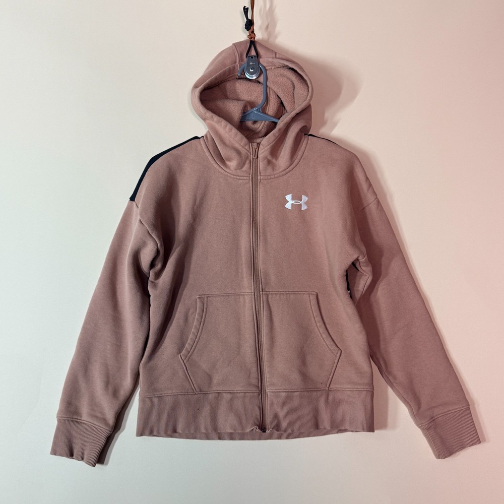 Under Armour Full Zip Hoodie Hoody Pink Beige Black Women's Size Small S