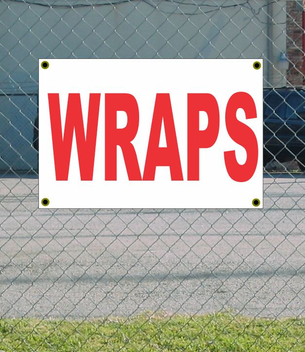 2x3 Red & White Banner Wrap Sign with Discounted Size, Price & Free Shipping