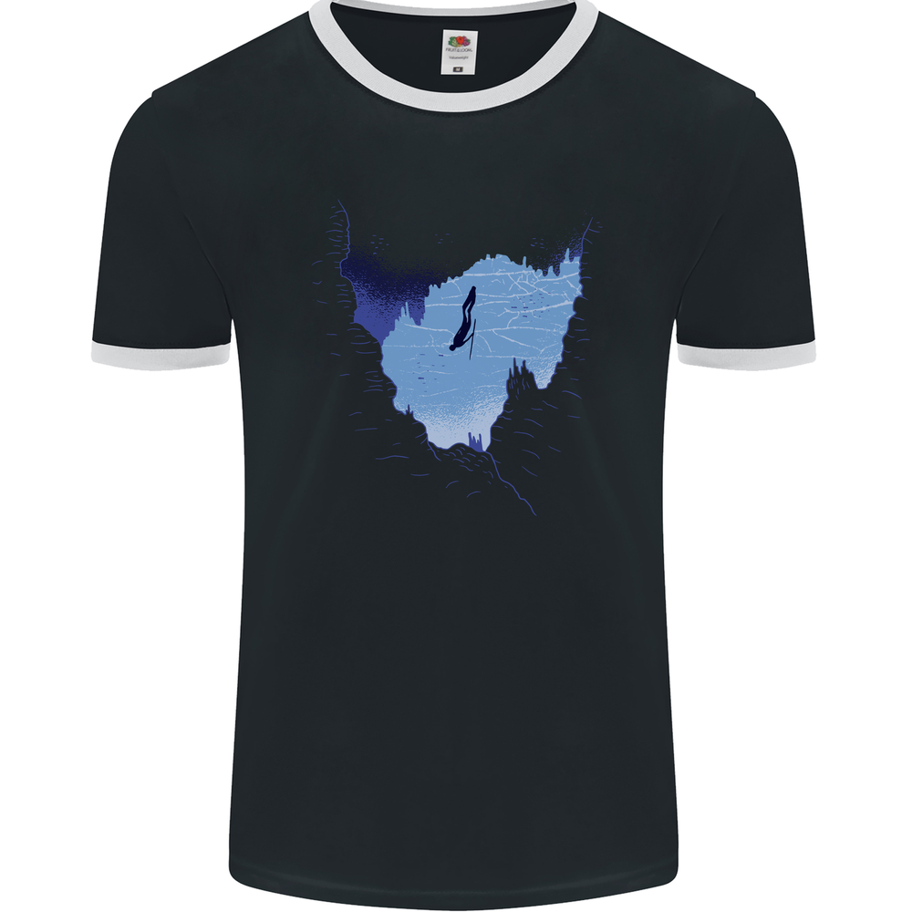 Freediving Diver Scuba Diving Mens Ringer T-Shirt FotL