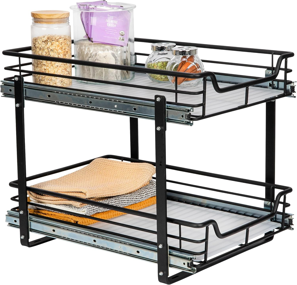 Glidez Multipurpose Paint-Finished Steel Pull-Out/Slide-Out Storage Organizer wi