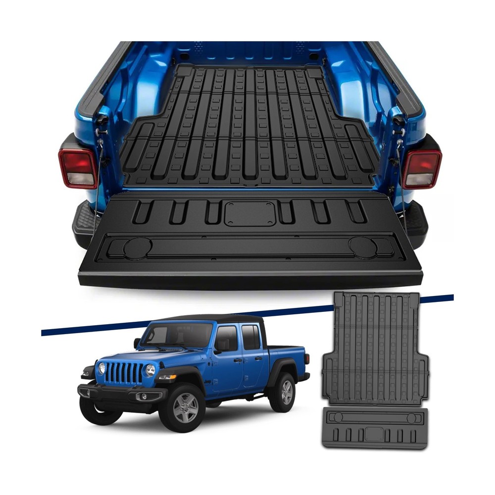 Truck Bed Mat Compatible with 2020-2025 Jeep Gladiator JT Bed Mat Tailgate Li...