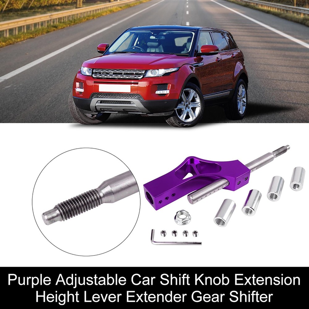 Purple Aluminum Alloy Adjustable Car Shifter Extension Gear Lever