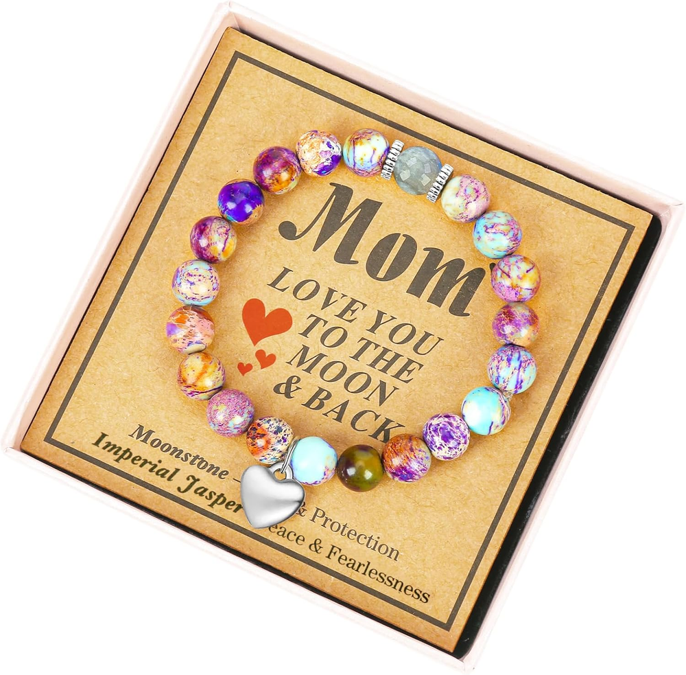 Mothers Day Gifts from Daughter Son Crystal Moonstone Bracelet for Women Birthda-image