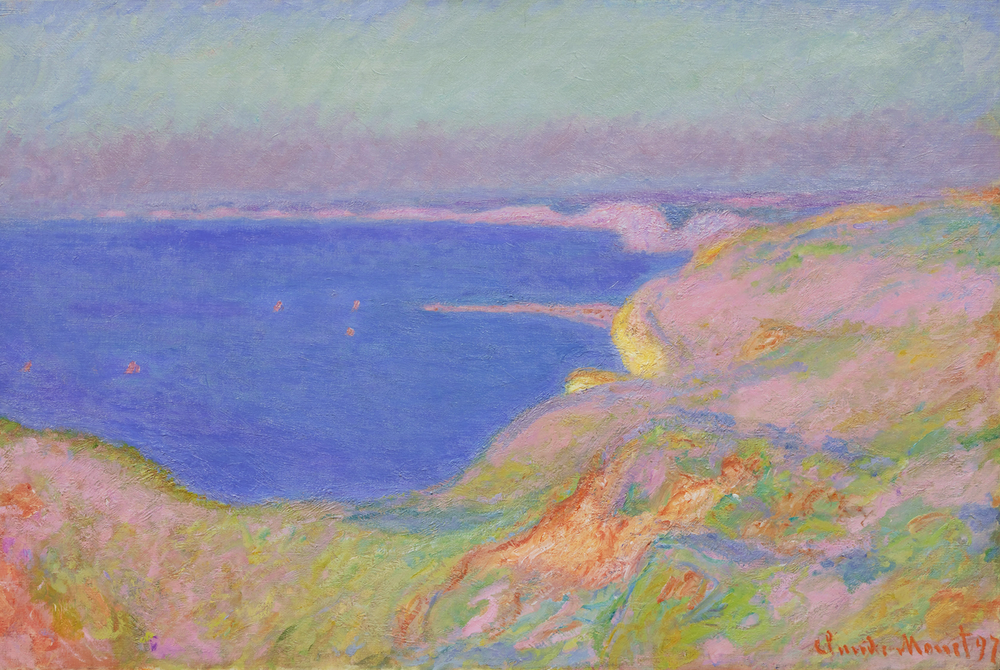 Claude Monet Sunset at Dieppe Cliff 1897 Impressionist Art Print