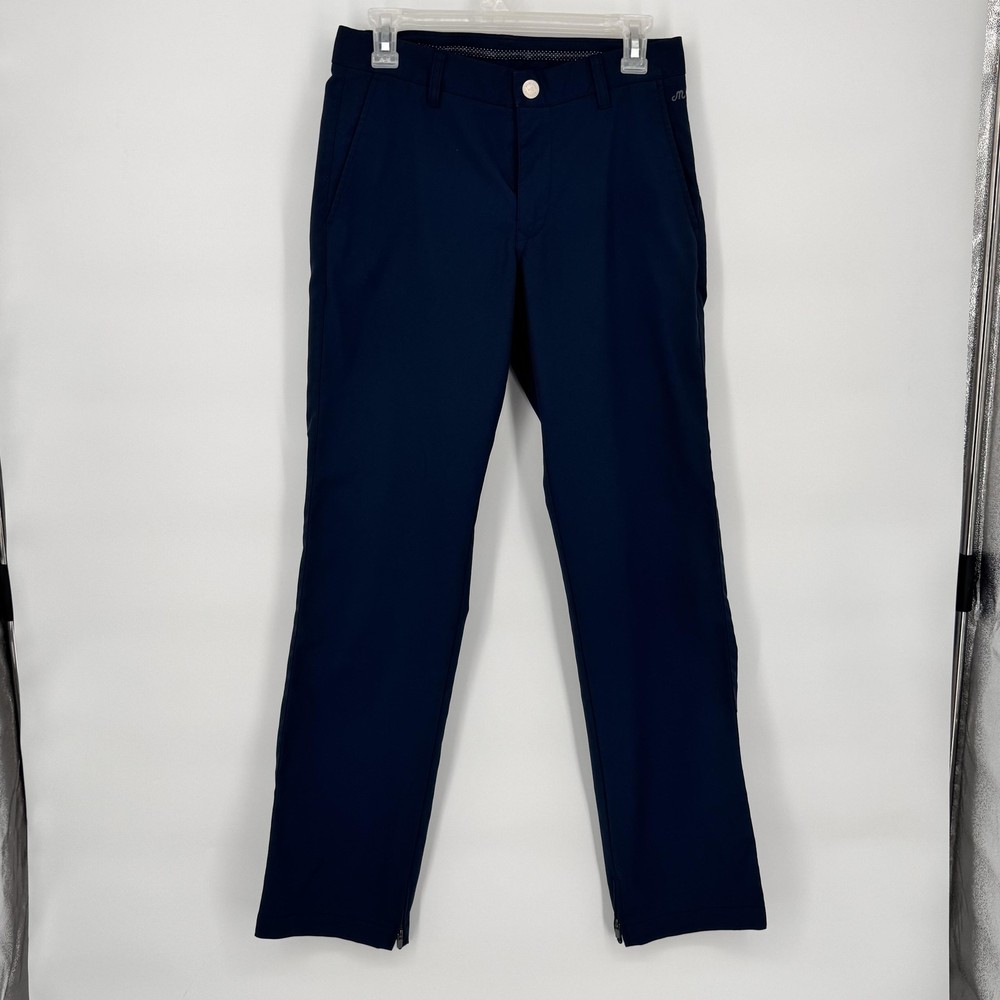 Maide Bonobos Pants Mens 29x32 Blue Golf Straight Leg Zip Hem Performance