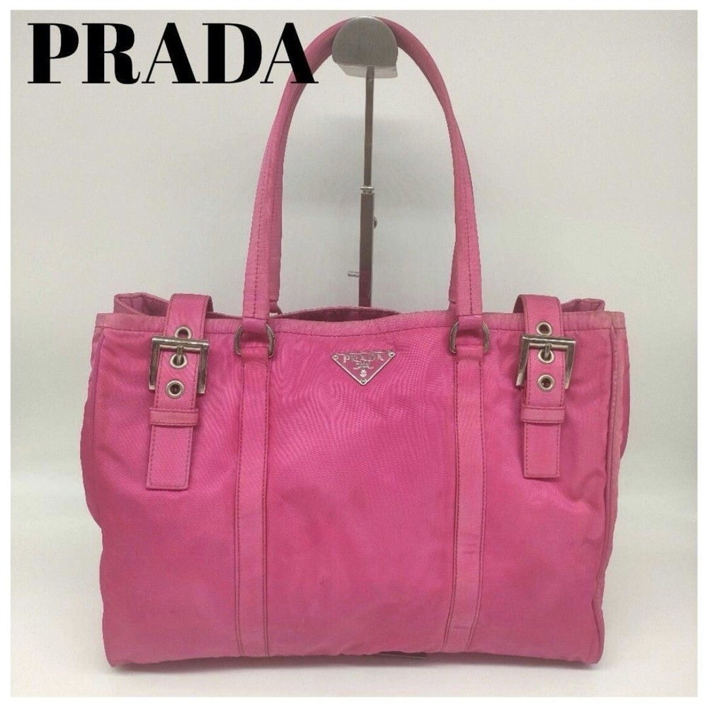 Prada Hot Pink Nylon Tessuto Tote Bag With Silver Hardware - Rare Style