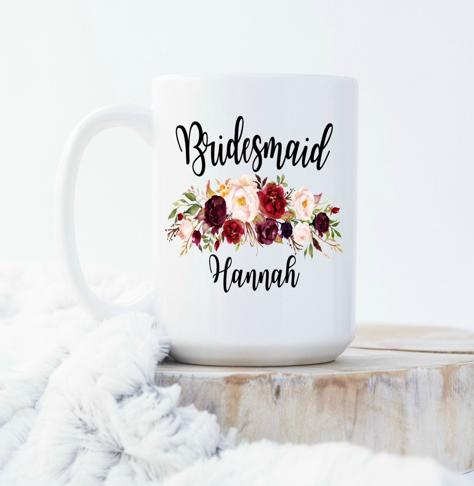 Custom Bridesmaid Coffee Mug Bridesmaid Gift Custom Wedding Favor Bridal Party