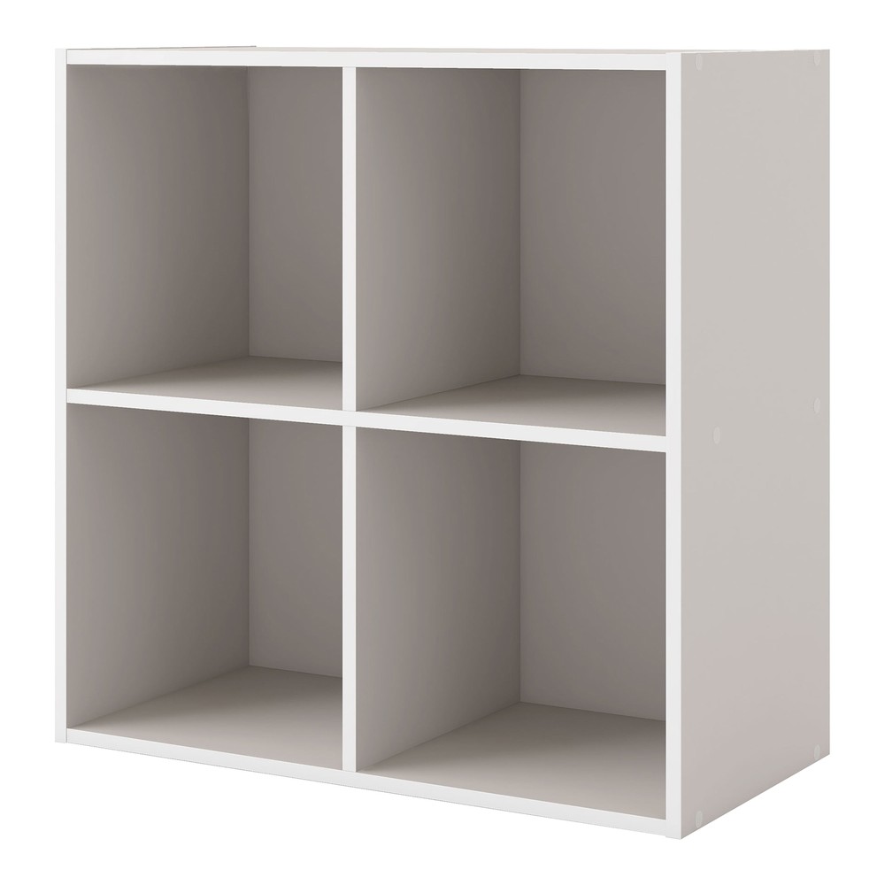 Stackable 4-Cube Wood Gray Bookcase