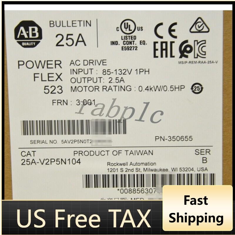 AB 25A-V2P5N104 PowerFlex 523 AC Drive 120V AC 1PH 2.5A 0.5HP US Free Tax