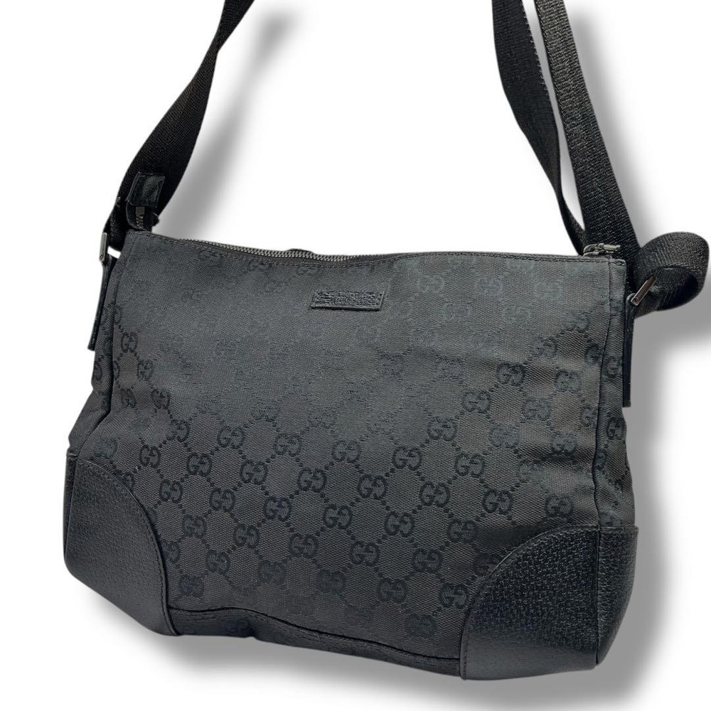 Gucci GG Monogram Canvas Brown Shoulder Bag Tote Purse 114273 New