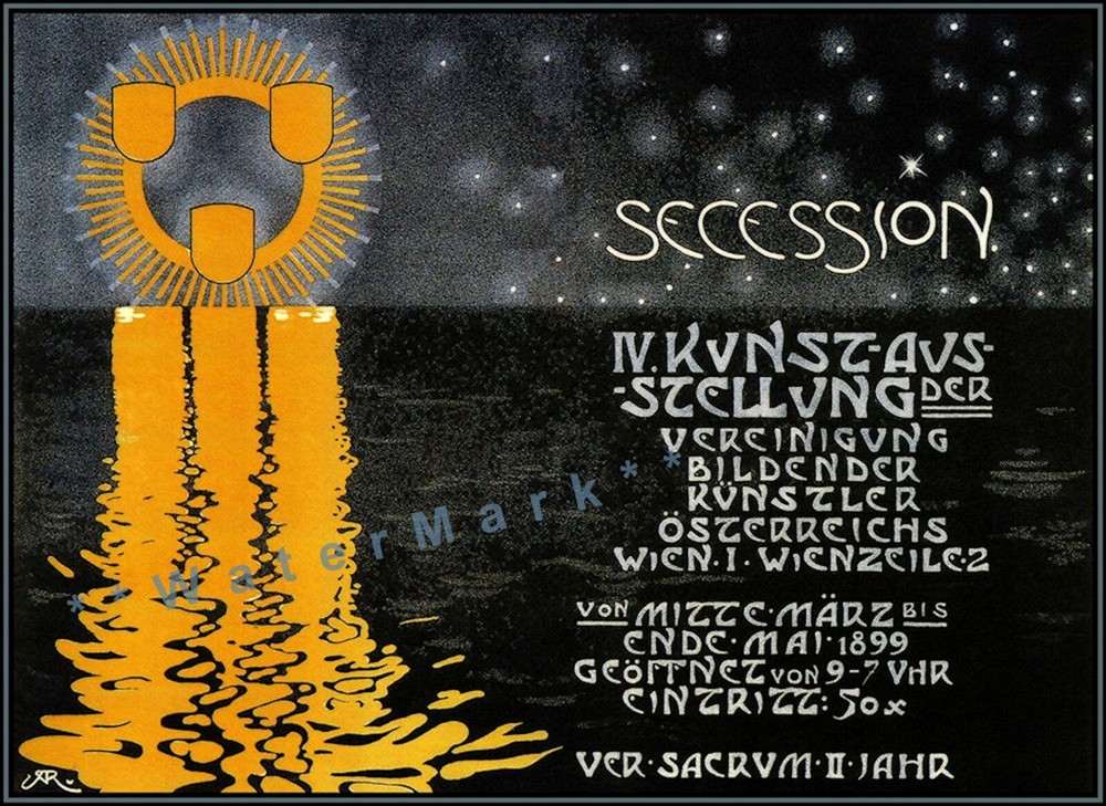 Secession Ausstellung 1899 Bildenkunst Vienna Austria Vintage Poster Print Retro