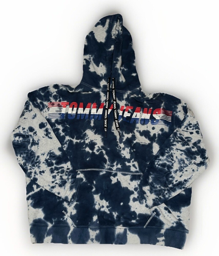 Tommy Hilfiger Men's Oversized Tie Dye Long Sleeve Hoodie in XL