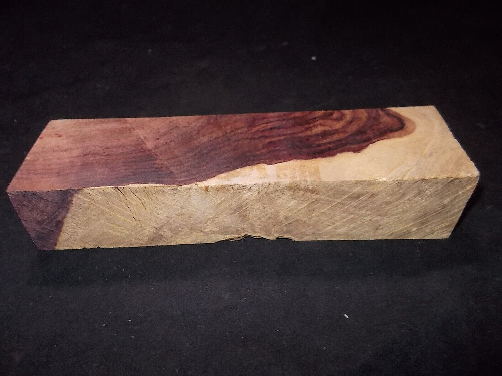 WOODEN HONDURAN TWO TONE ROSEWOOD BURL BLOCK GUN GRIPS KNIFE SCALES -T5