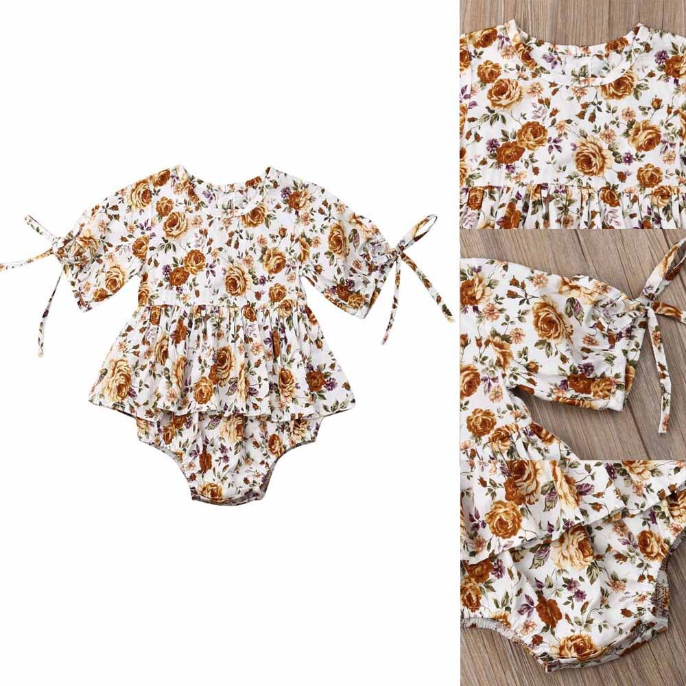 Newborn Infant Baby Girl Floral Romper Bodysuit Jumpsuit Outfit Infant Clothes