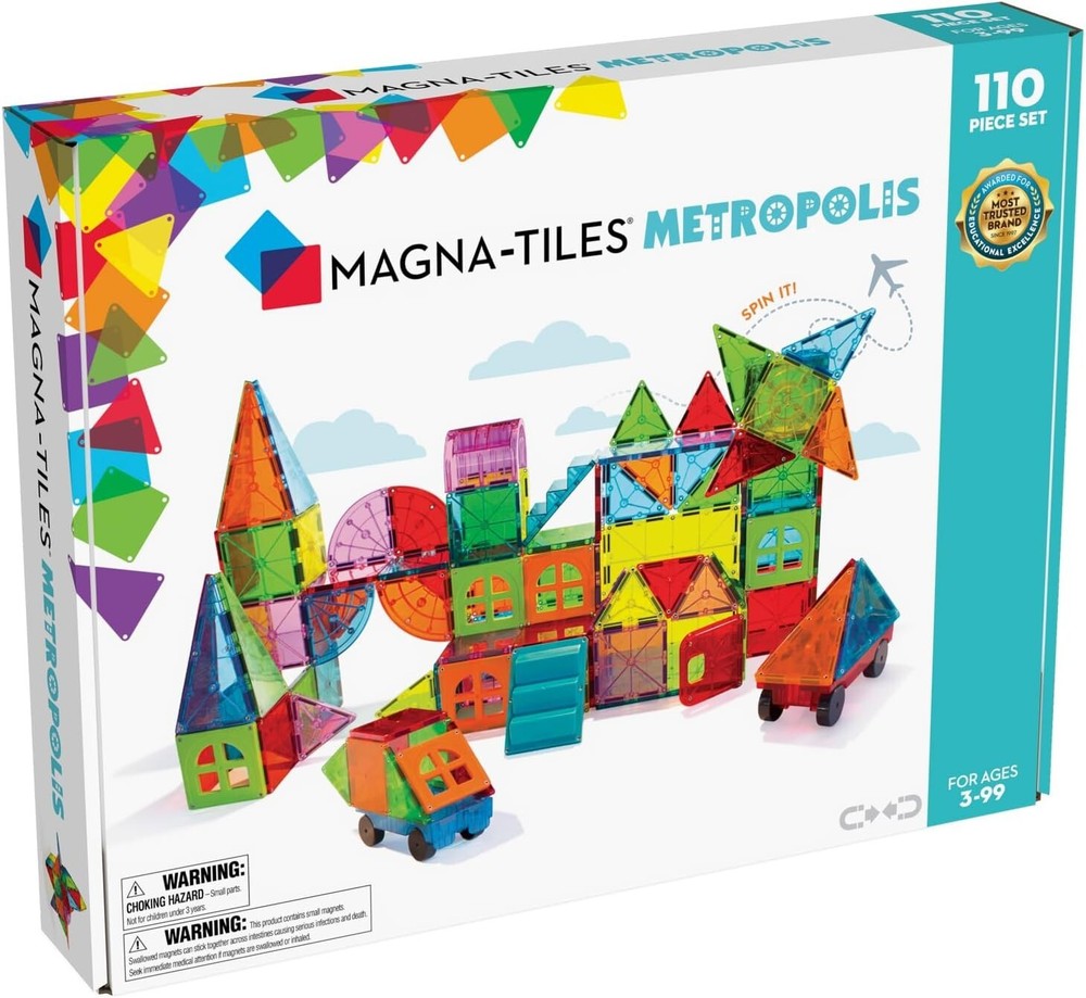 All-in-One 110-Piece Magnetic Building Kit with Unique Shapes & Vivid Colors
