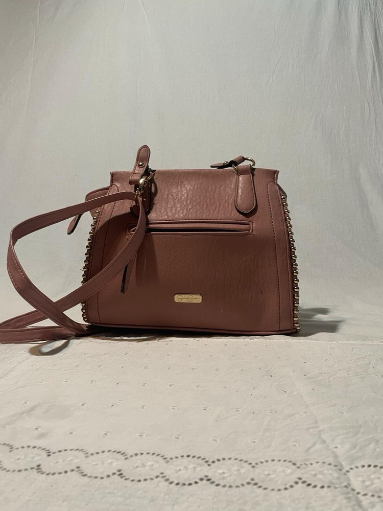 Jessica Simpson Camille Tote Bag Studded Shoulder Crossbody Dusty Pink Purse