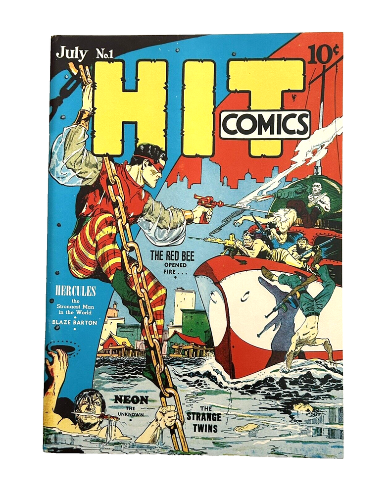 Hit Comics # 1 - Red Bee - Hercules - Neon - Strange Twins - Flashback - 1940