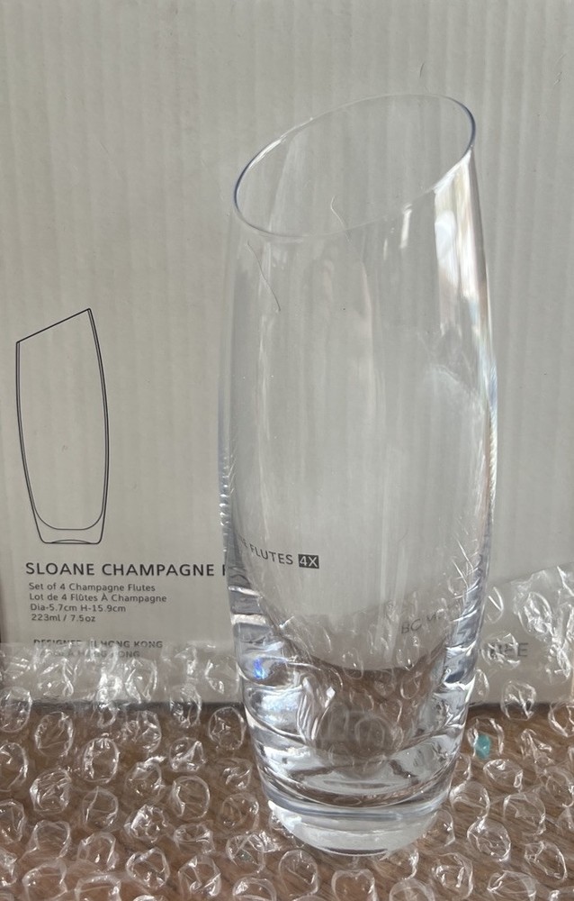 Bomshbee Sloane 4-Piece Champagne Flute Set New In Box From Fab Fit Fun  