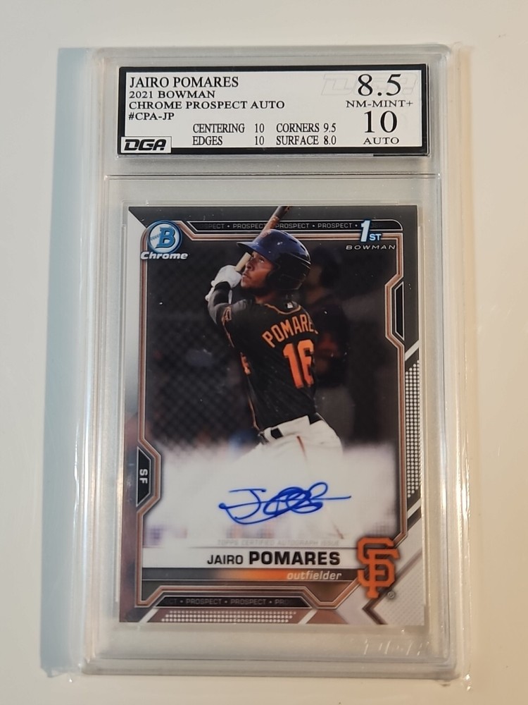 2021 BOWMAN JAIRO POMARES 1ST CHROME PROSPECT AUTO #CPAJP DGA 8.5 Nm-MINT Rookie