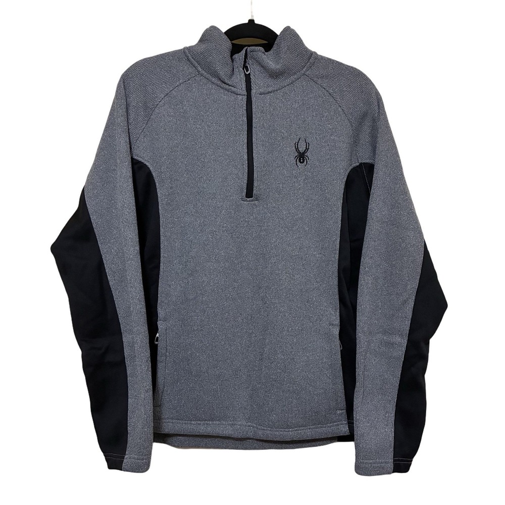 Spyder Outbound 1/4-Zip Jacket Men’s M Gray Waffle Knit Long Sleeve Pullover