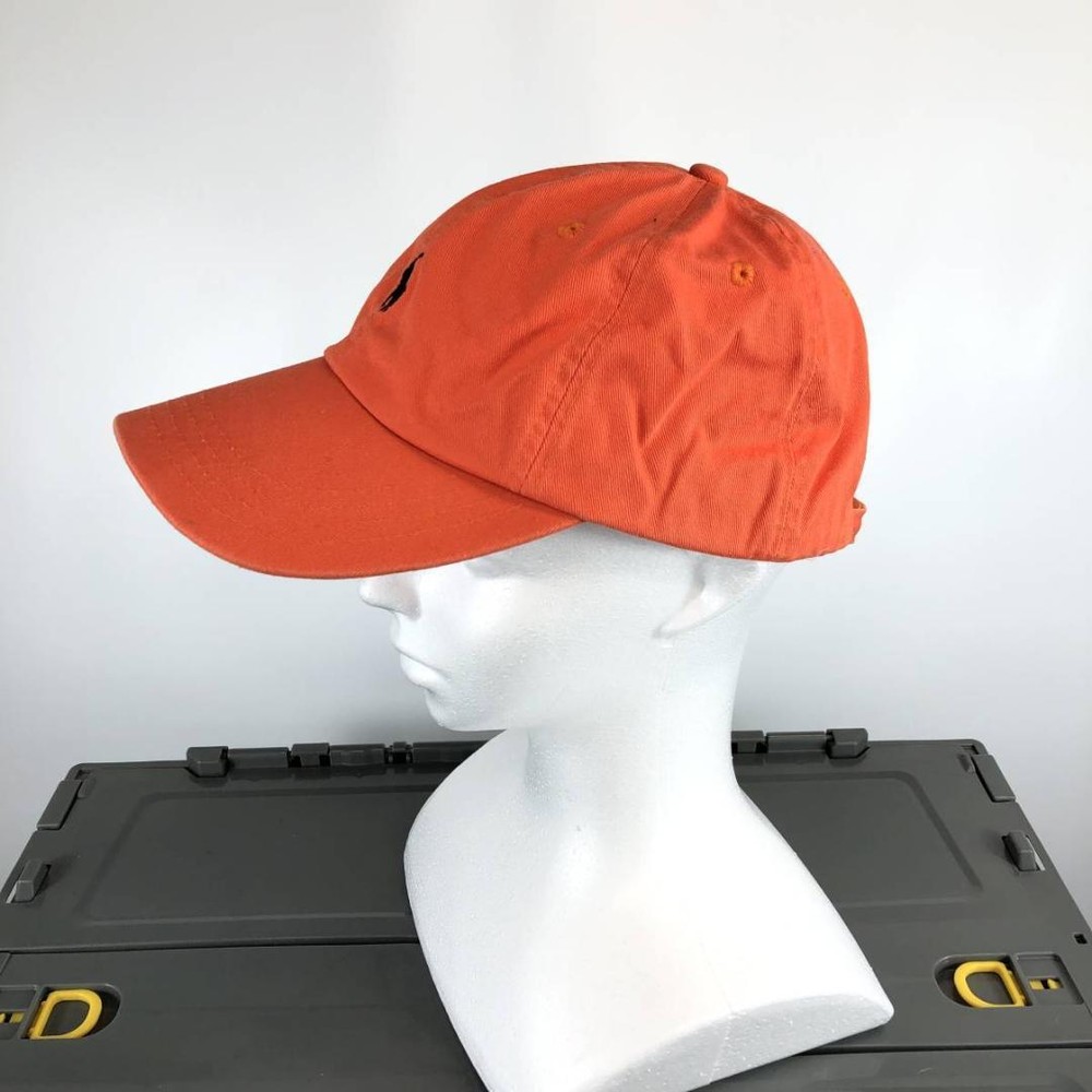 90S Ralph Lauren 6 Panel Cap Orange Free Size Limited Edition Iconic Design Time