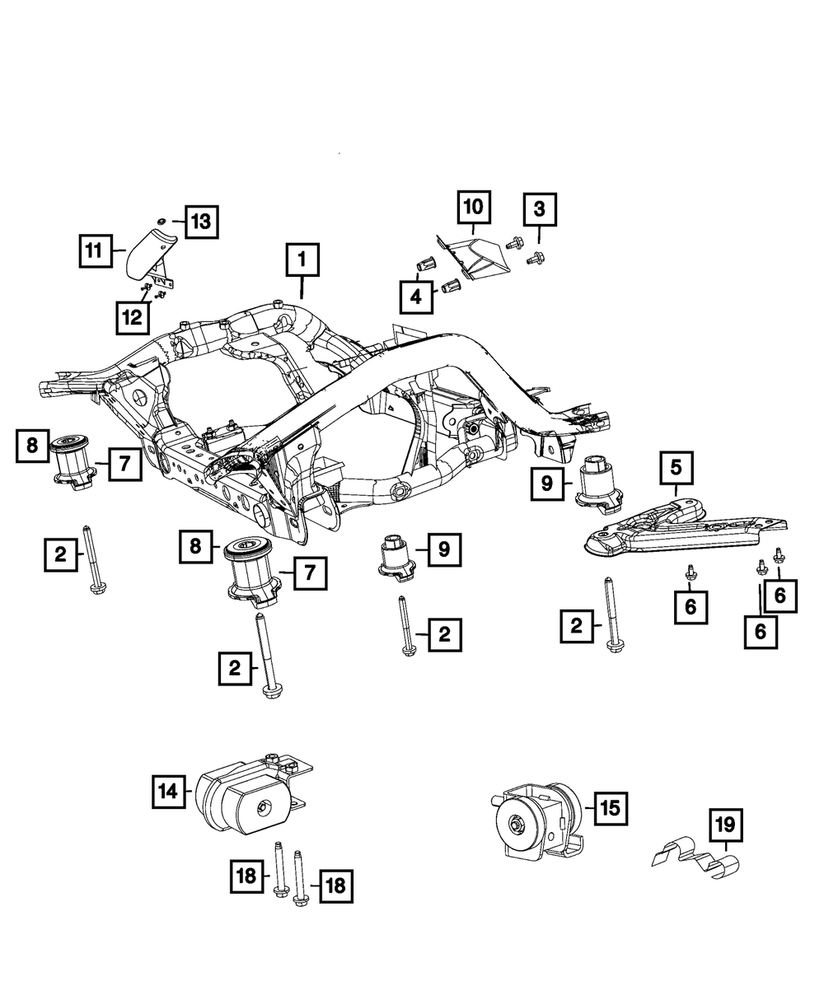 Genuine Mopar Cross-Member Bracket Right 52124642AB