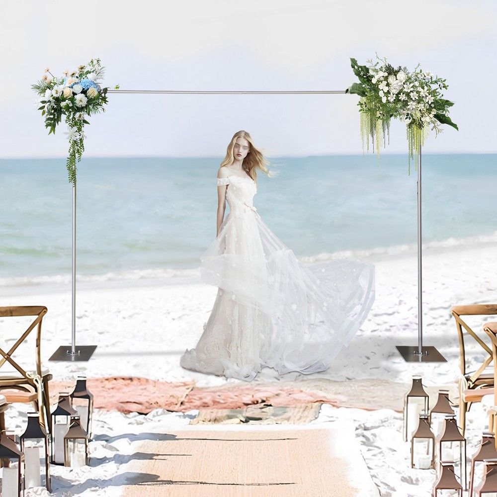 Heavy Duty Adjustable Pipe Drape Kit with Steel Base for Backdrops