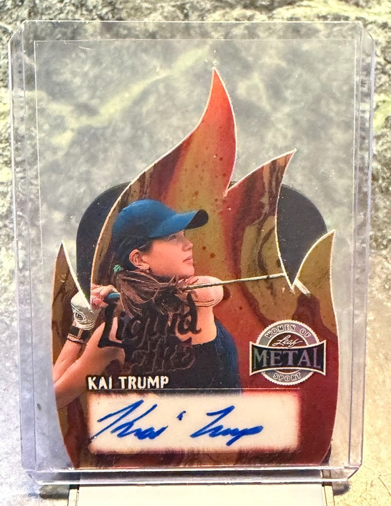 Kai Trump 2025 LEAF METAL WOMEN OF SPORT AUTO DIE CUT LIQUID FIRE 1/1 SP LF-KT1