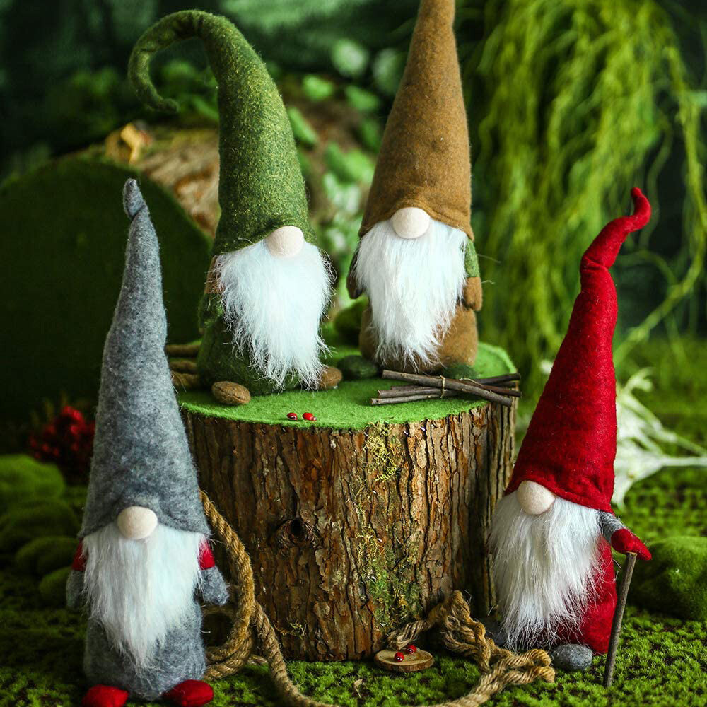 Handmade Christmas Faceless Gnome Santa Plush Dolls Xmas Ornament Toy Table Deco