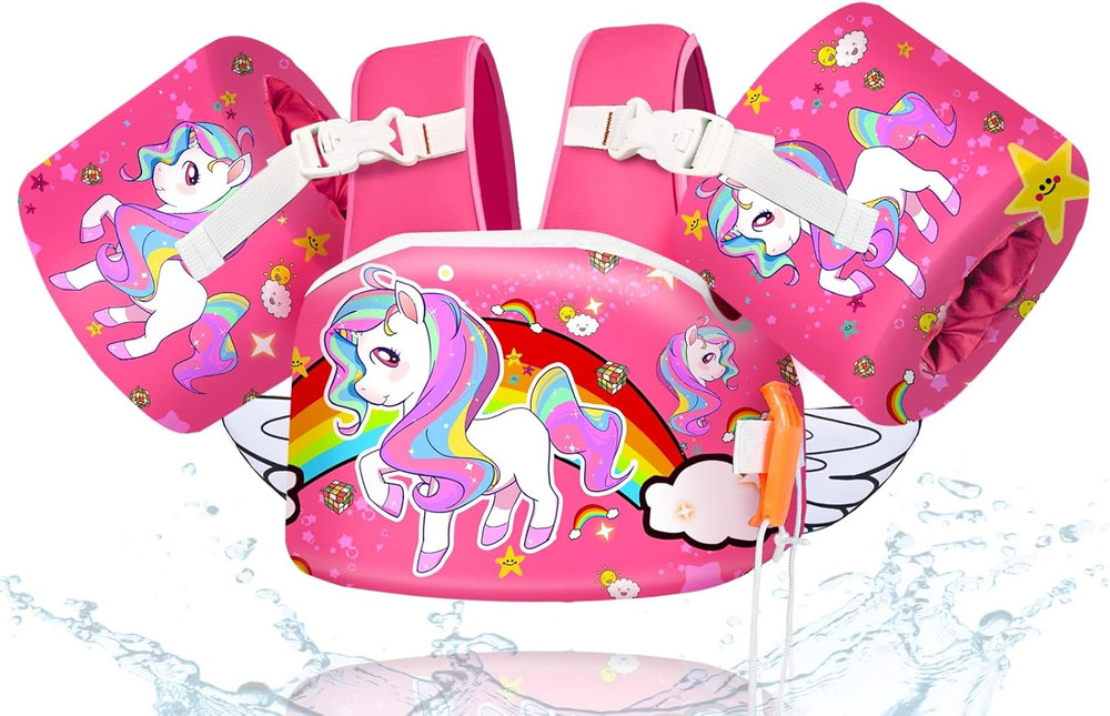 Toddler Floaties, Kids Swim Vest for 22-66 Lbs, Arm Floaties with Adjustable Str