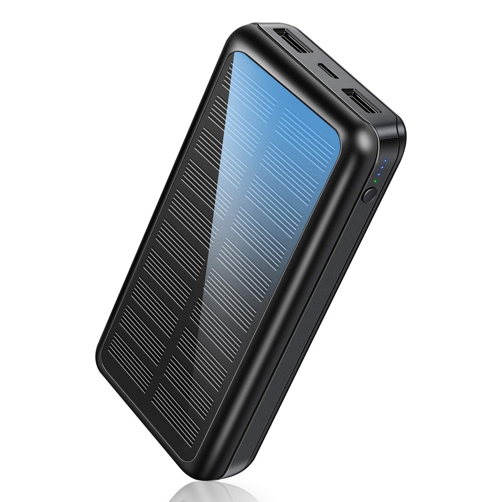 Solar Power Bank 30000mAh - 2 Fast USB Outputs, Portable Charger for Phones & Tablets