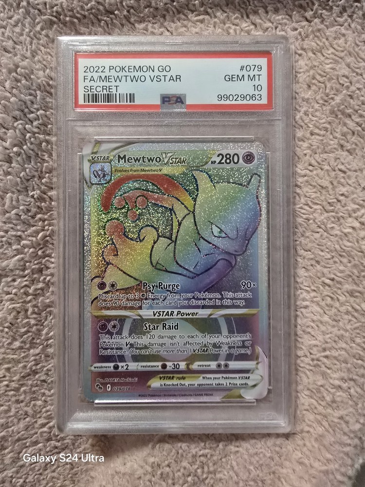 PSA 10 GEM MINT Mewtwo VSTAR Rainbow Secret Rare 079/078 Pokémon Go