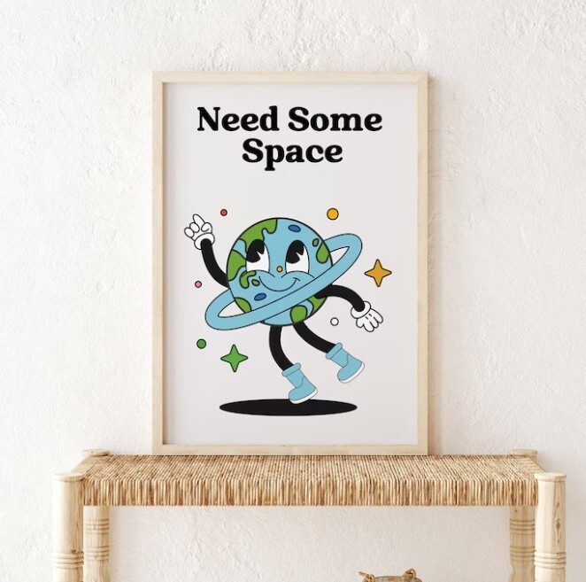 Need Some Space Retro Motivational Home Office Poster
